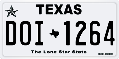 TX license plate DOI1264