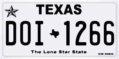 TX license plate DOI1266