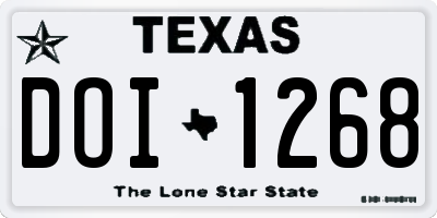 TX license plate DOI1268