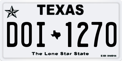 TX license plate DOI1270