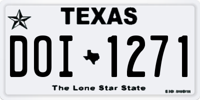 TX license plate DOI1271