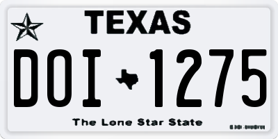 TX license plate DOI1275