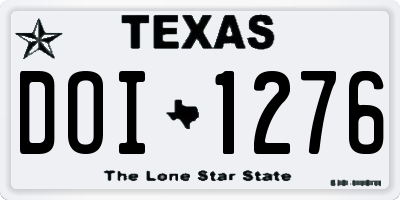 TX license plate DOI1276