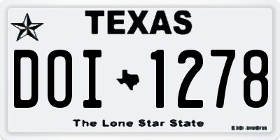 TX license plate DOI1278