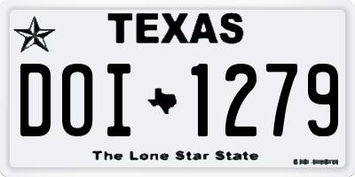 TX license plate DOI1279