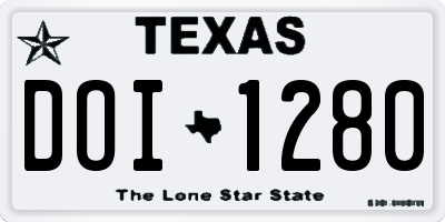 TX license plate DOI1280