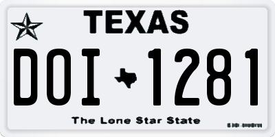TX license plate DOI1281