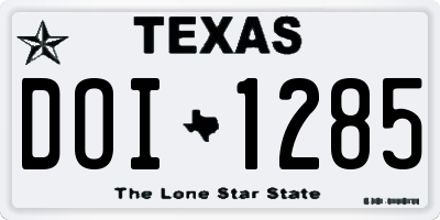 TX license plate DOI1285