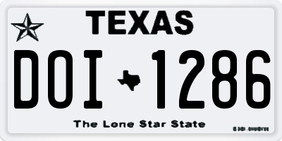 TX license plate DOI1286