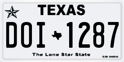 TX license plate DOI1287