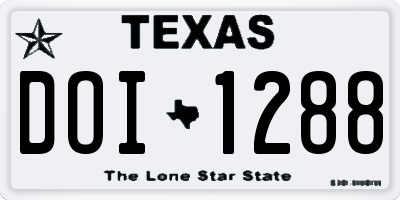 TX license plate DOI1288