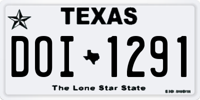 TX license plate DOI1291