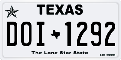 TX license plate DOI1292