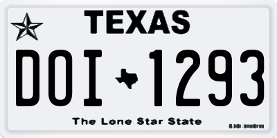 TX license plate DOI1293