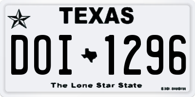 TX license plate DOI1296