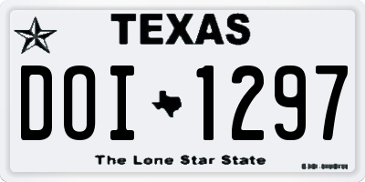 TX license plate DOI1297