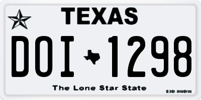 TX license plate DOI1298