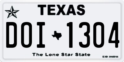 TX license plate DOI1304