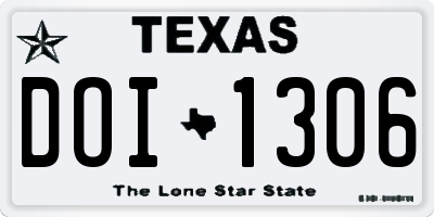 TX license plate DOI1306