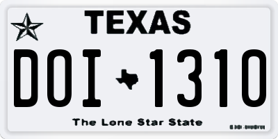 TX license plate DOI1310