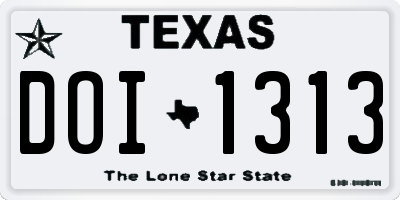 TX license plate DOI1313