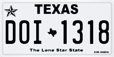 TX license plate DOI1318