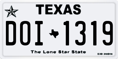 TX license plate DOI1319