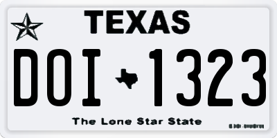 TX license plate DOI1323