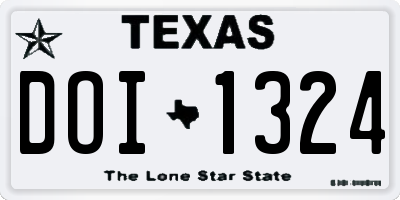 TX license plate DOI1324