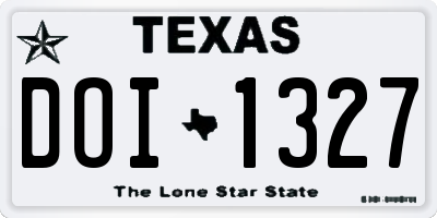 TX license plate DOI1327