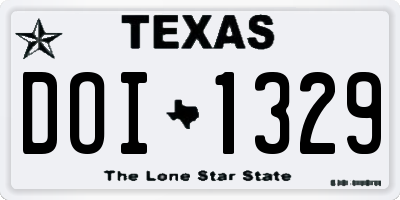 TX license plate DOI1329