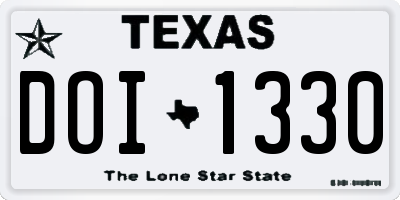 TX license plate DOI1330