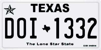 TX license plate DOI1332