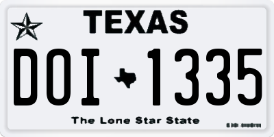 TX license plate DOI1335