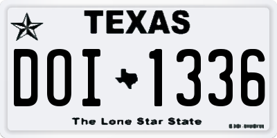TX license plate DOI1336