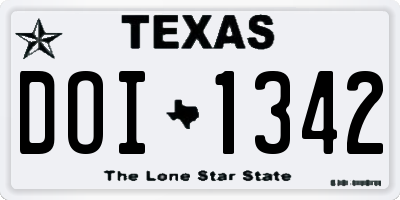 TX license plate DOI1342