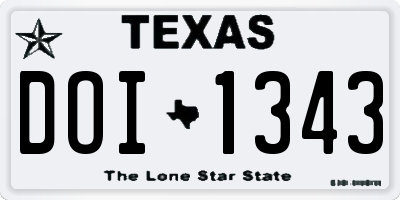 TX license plate DOI1343