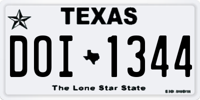 TX license plate DOI1344