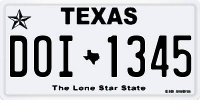 TX license plate DOI1345