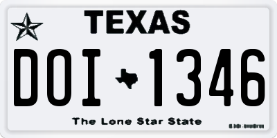 TX license plate DOI1346
