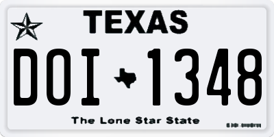 TX license plate DOI1348