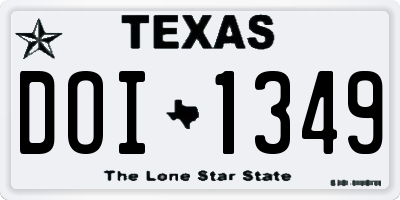 TX license plate DOI1349