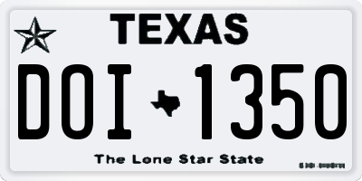 TX license plate DOI1350