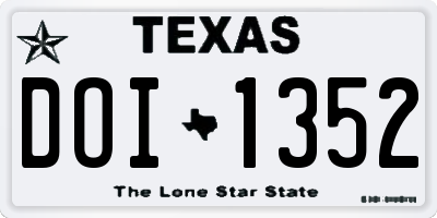 TX license plate DOI1352