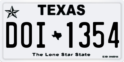 TX license plate DOI1354