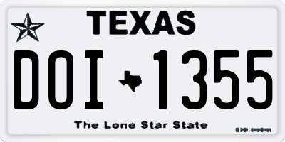 TX license plate DOI1355