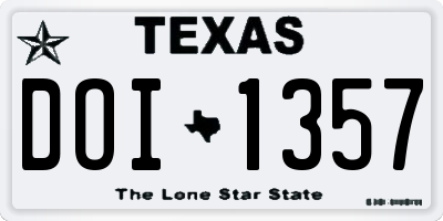 TX license plate DOI1357