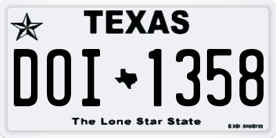 TX license plate DOI1358