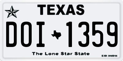 TX license plate DOI1359