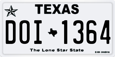 TX license plate DOI1364